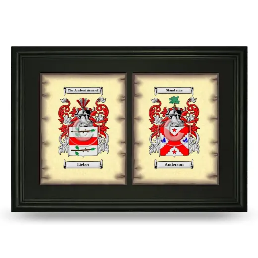 Double Coat of Arms Framed - Black