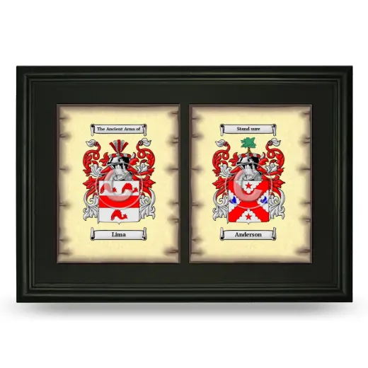 Double Coat of Arms Framed - Black
