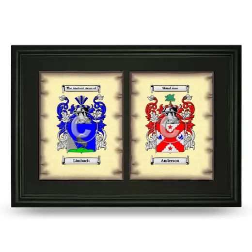 Double Coat of Arms Framed - Black