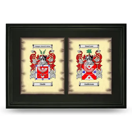 Double Coat of Arms Framed - Black