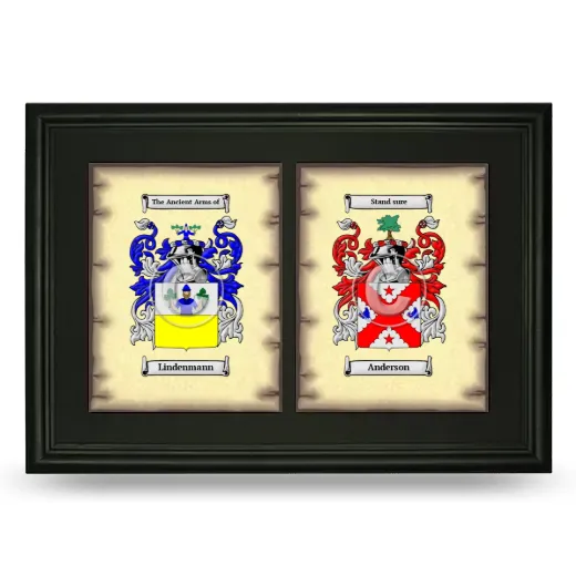Double Coat of Arms Framed - Black