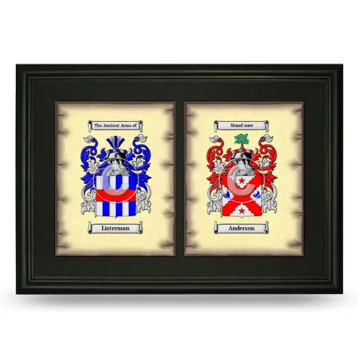 Double Coat of Arms Framed - Black