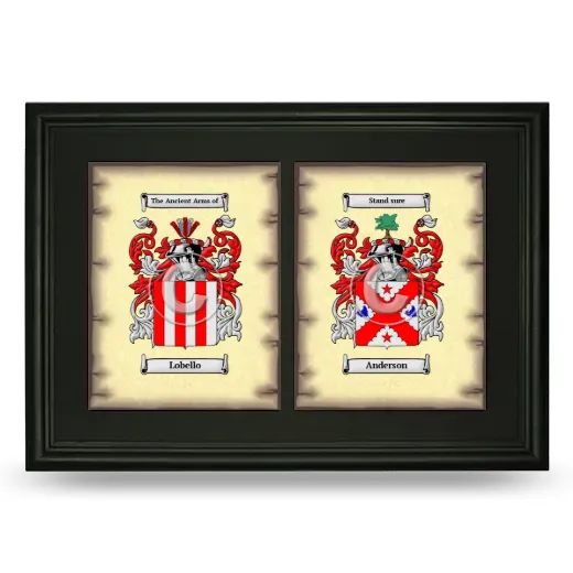 Double Coat of Arms Framed - Black