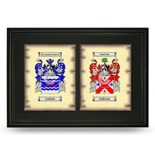 Double Coat of Arms Framed - Black