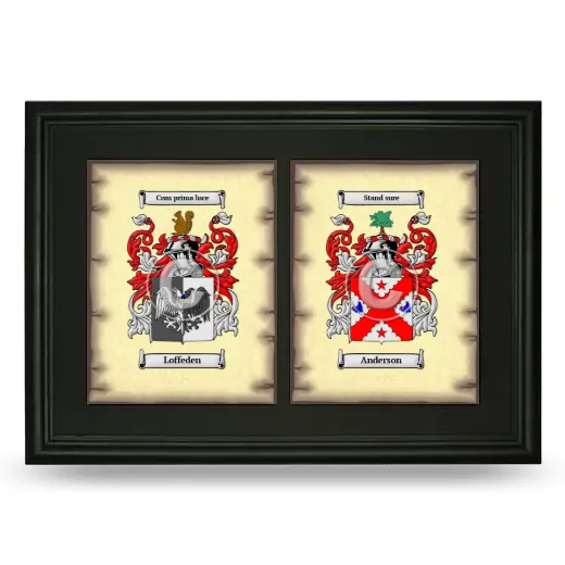 Double Coat of Arms Framed - Black