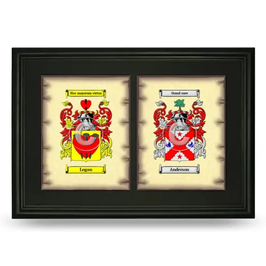 Double Coat of Arms Framed - Black