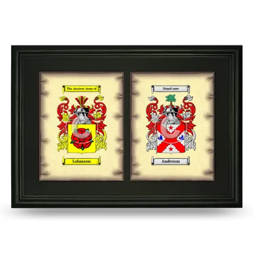 Double Coat of Arms Framed - Black