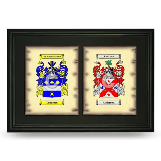 Double Coat of Arms Framed - Black