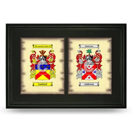 Double Coat of Arms Framed - Black