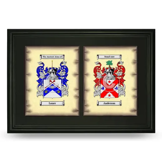Double Coat of Arms Framed - Black