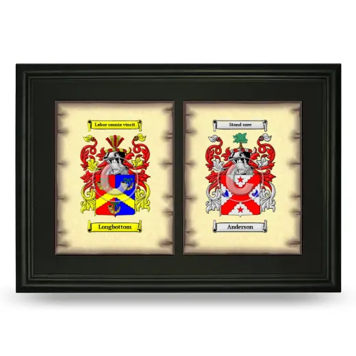 Double Coat of Arms Framed - Black