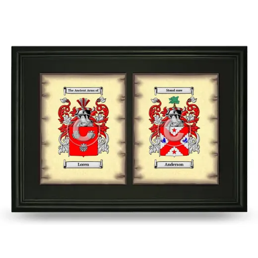 Double Coat of Arms Framed - Black