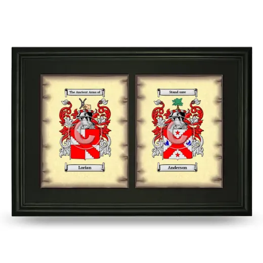 Double Coat of Arms Framed - Black
