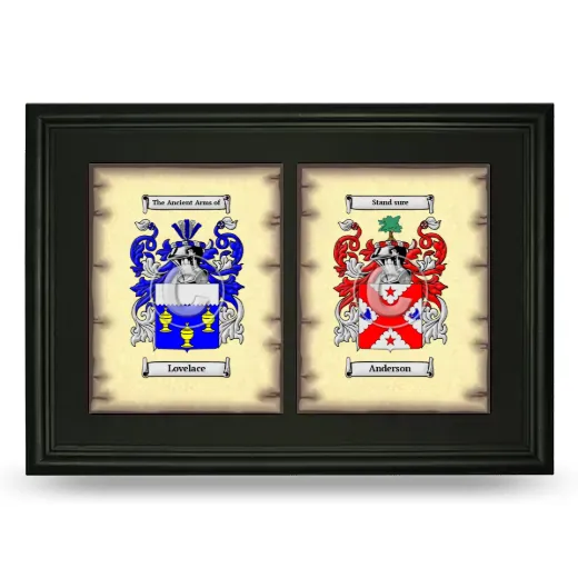 Double Coat of Arms Framed - Black