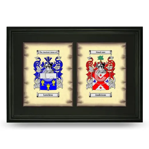 Double Coat of Arms Framed - Black