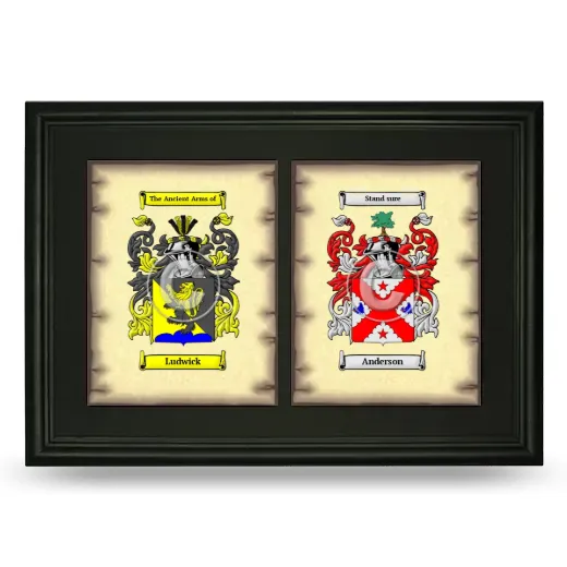 Double Coat of Arms Framed - Black