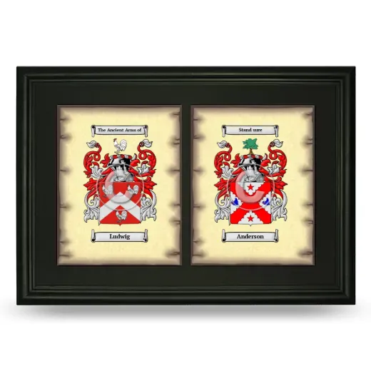 Double Coat of Arms Framed - Black