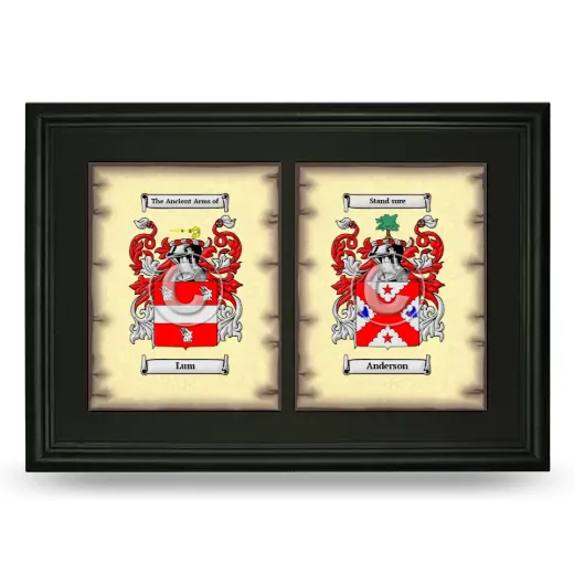 Double Coat of Arms Framed - Black