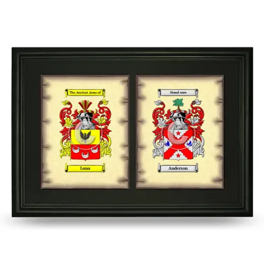Double Coat of Arms Framed - Black