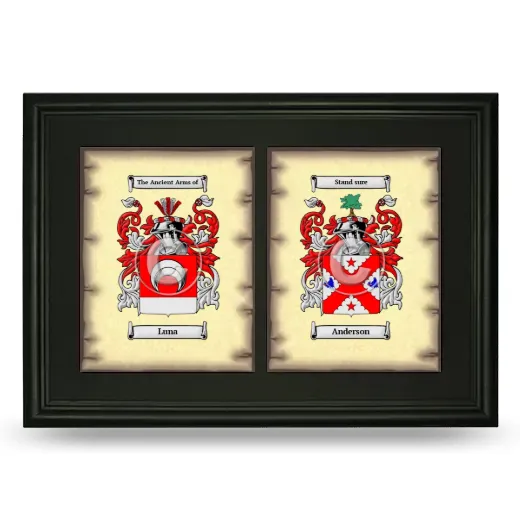 Double Coat of Arms Framed - Black