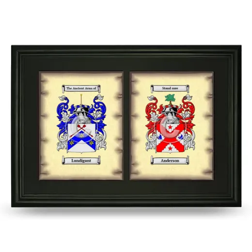 Double Coat of Arms Framed - Black