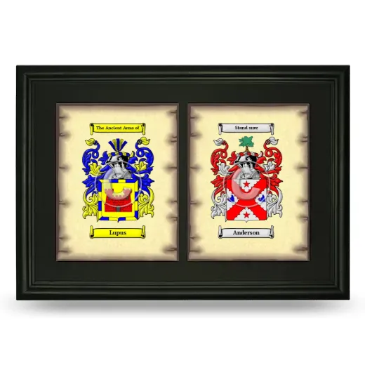 Double Coat of Arms Framed - Black