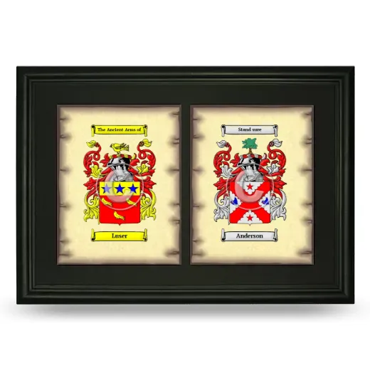 Double Coat of Arms Framed - Black