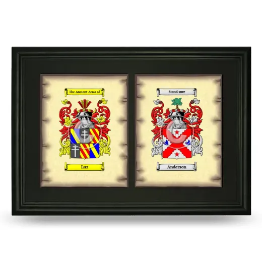 Double Coat of Arms Framed - Black