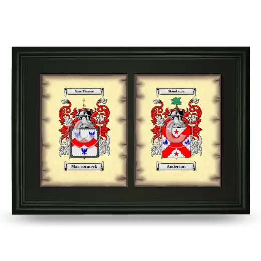 Double Coat of Arms Framed - Black