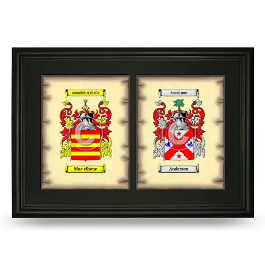 Double Coat of Arms Framed - Black