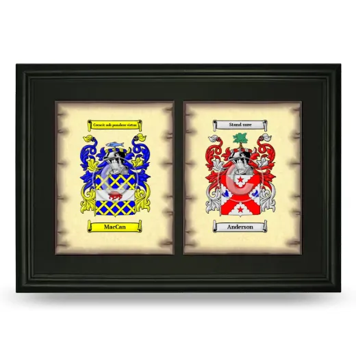 Double Coat of Arms Framed - Black