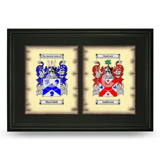 Double Coat of Arms Framed - Black