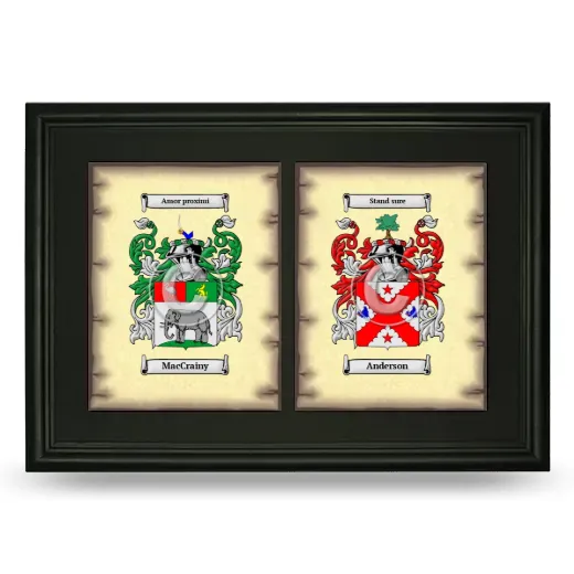 Double Coat of Arms Framed - Black