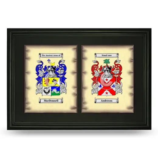Double Coat of Arms Framed - Black