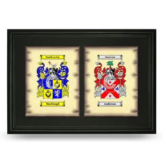 Double Coat of Arms Framed - Black