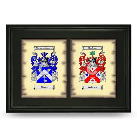 Double Coat of Arms Framed - Black