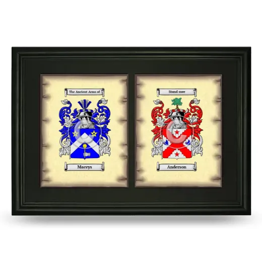 Double Coat of Arms Framed - Black