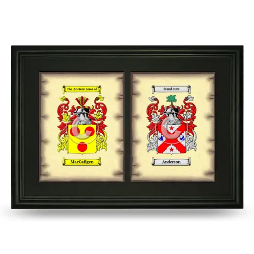 Double Coat of Arms Framed - Black