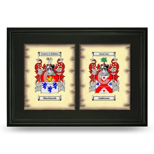 Double Coat of Arms Framed - Black