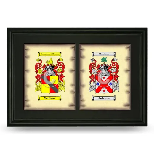 Double Coat of Arms Framed - Black
