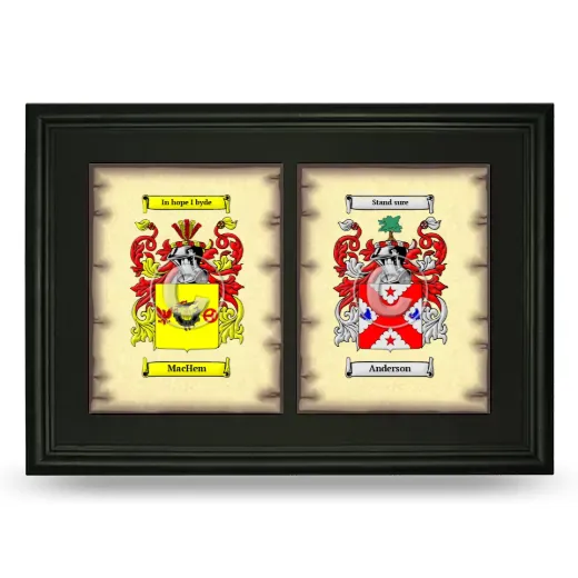 Double Coat of Arms Framed - Black