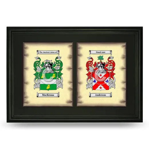 Double Coat of Arms Framed - Black
