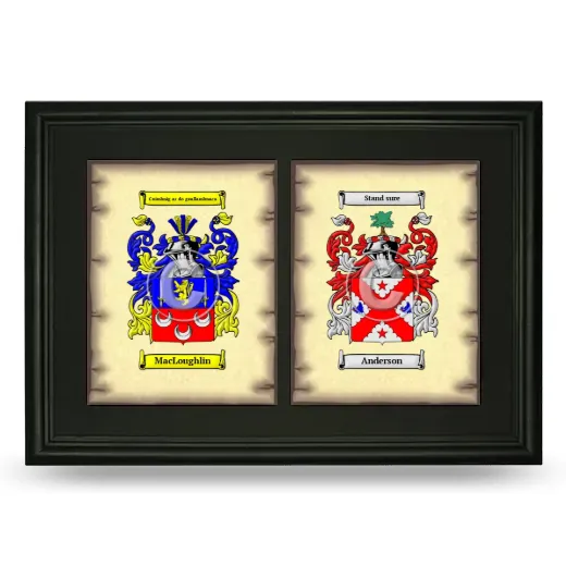Double Coat of Arms Framed - Black