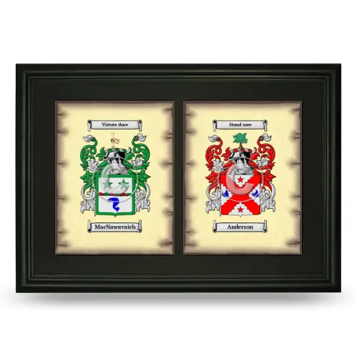 Double Coat of Arms Framed - Black