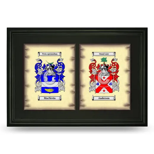 Double Coat of Arms Framed - Black