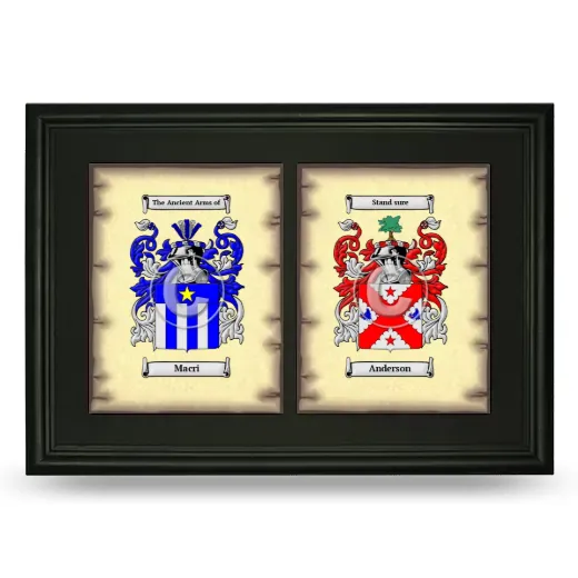 Double Coat of Arms Framed - Black