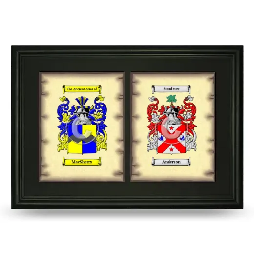 Double Coat of Arms Framed - Black