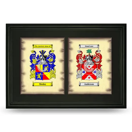 Double Coat of Arms Framed - Black