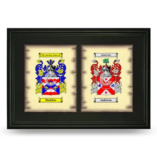 Double Coat of Arms Framed - Black