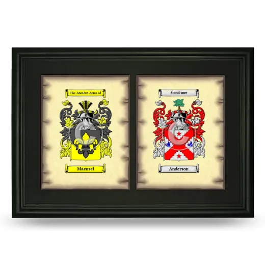 Double Coat of Arms Framed - Black